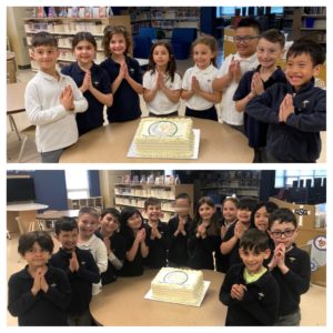 The grade 2 students celebrated their First Holy Communion with a beautiful cake donated by the Catholic School Council. Thank you CSC!